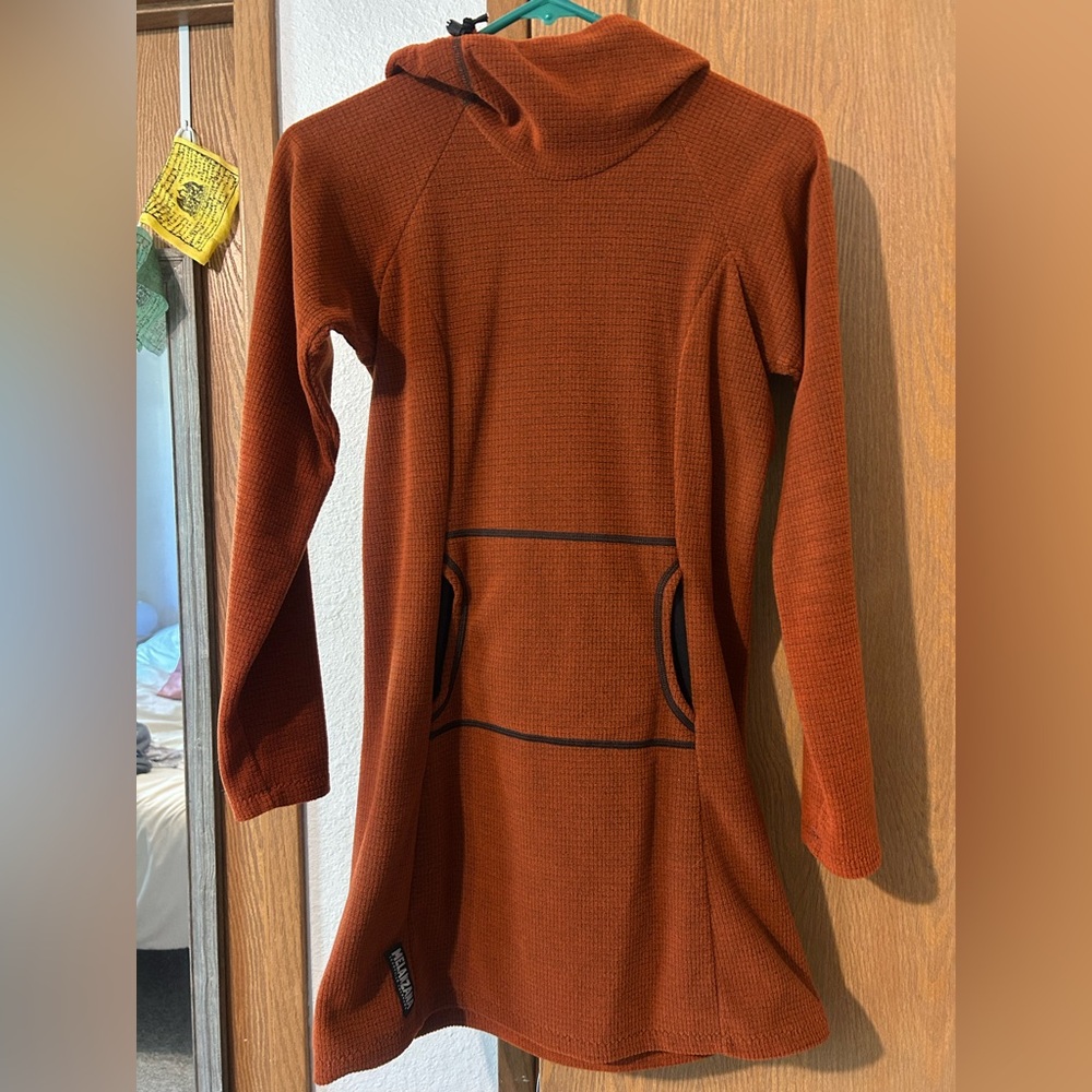 Melanzana Microgrid Dress - Rust Orange